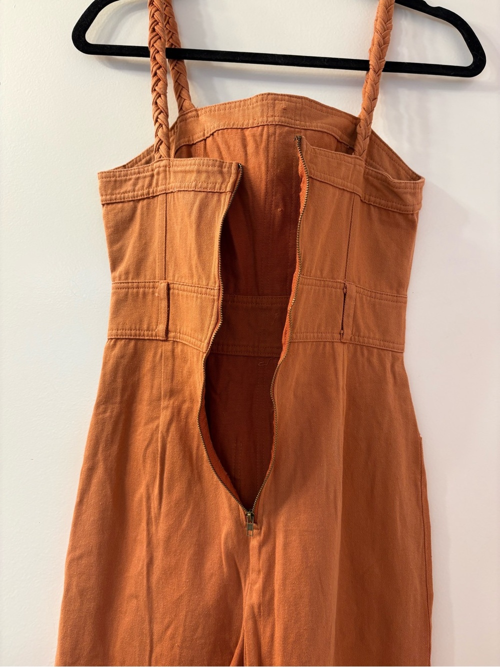 Storia Small Braided Strap Button-Front Rust Jumpsuit PTP 16 NWOT - Picture 9 of 9